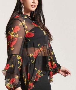 ***NWT*** Sheer Floral Shirt
